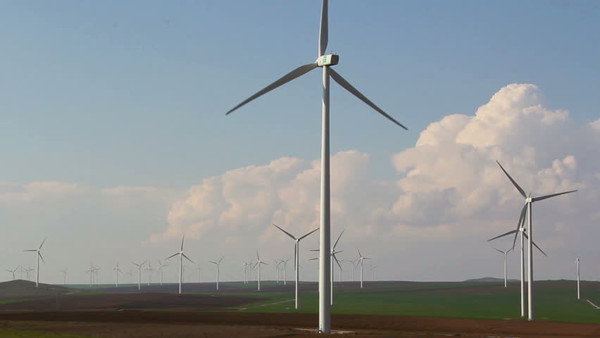 Wind turbines landscape ...