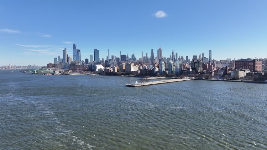 New York Skyline At Manhattan In New York United States. Stunning Downtown. Tourism Landmark. New York Skyline At New York United States. Highrise Buildings.
