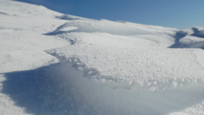 Snowstorm Shapes Snow Formations on Greek Mountain in Slow Motion