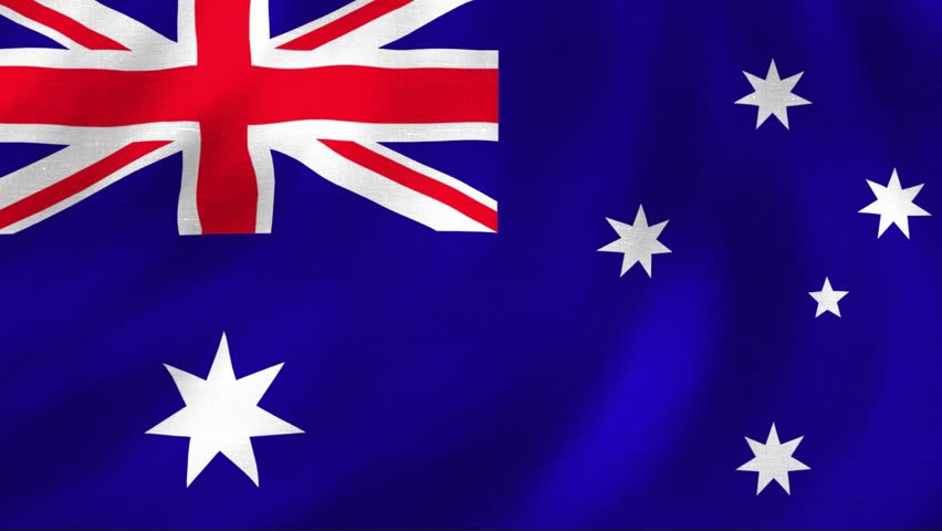 Australia country flag with waving cloth texture. 4k quality country flag animation