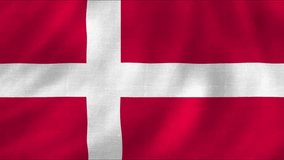 Denmark country flag with waving fabric texture. 4k quality country flag animation - Powered by Shutterstock - Get 15% off with code: PIKWIZARD15