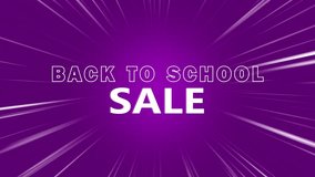 Back to School sale event promotion animation on zoom line background, engaging animation promoting a back to school sale event,  animation of back to school sale text, sales events - Powered by Shutterstock - Get 15% off with code: PIKWIZARD15