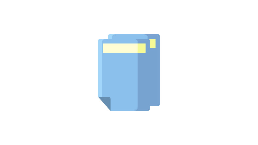 documents animated icon alpha channel motion graphic video design, simple newsletter or magazine icon animation for business element