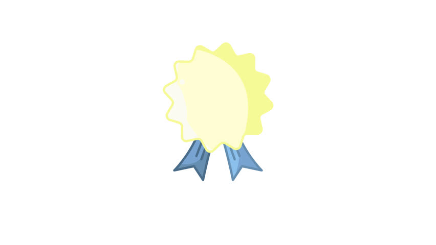 number 1 medal animated icon looping alpha channel motion graphic video design, simple winner medal icon animation for business element