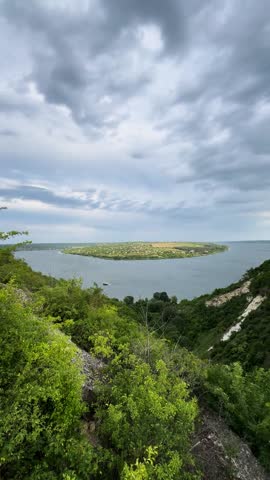 Amazing island landscape surounded by water