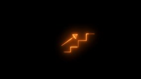 Glowing Stairs direction icon animation. neon stairs up icon video. business, graph, arrow up icon. - Powered by Shutterstock - Get 15% off with code: PIKWIZARD15