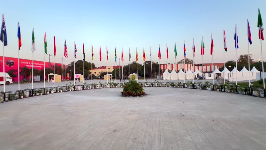 Global Unity, UNO Conference Featuring All Country Flags, Vibrant International Banners, Diplomatic Summit, Worldwide Nations, Cultural Diversity and Global Cooperation 