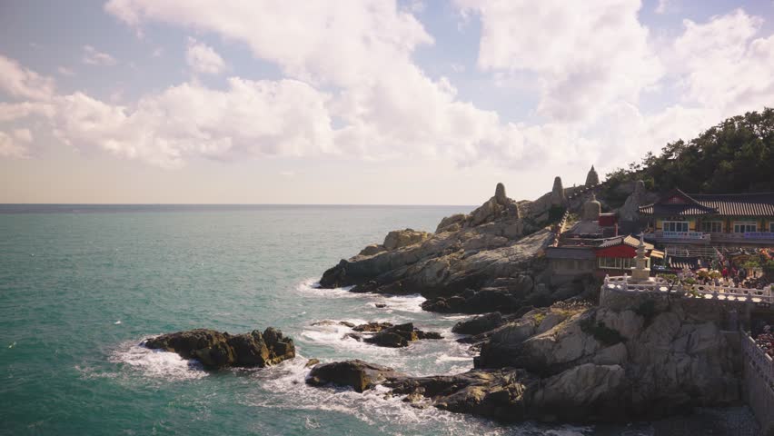 Haedong Yonggungsa Temple on Beautiful Coast of Busan, South Korea