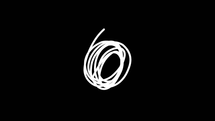 Hand-drawn scribbles, stop motion animation on a black background