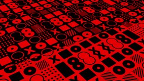 Bold Red and Black animation with grids, circles, and intersecting shapes creating smooth transitions. For intros, app design, and digital platforms. Fully compatible with horizontal and vertical - Powered by Shutterstock - Get 15% off with code: PIKWIZARD15
