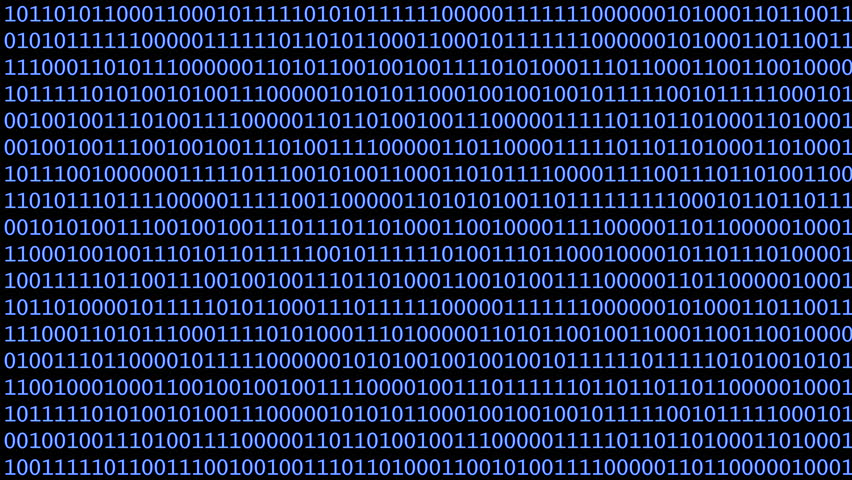 Binary Code Digital Data Background, A pattern of binary code in blue on a black background, representing digital data and computing. - Powered by Shutterstock - Get 15% off with code: PIKWIZARD15