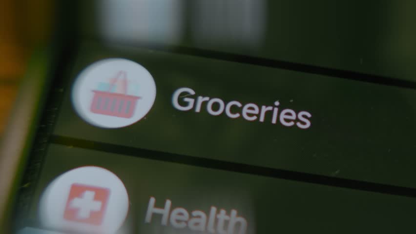 Groceries category on Budgeting App