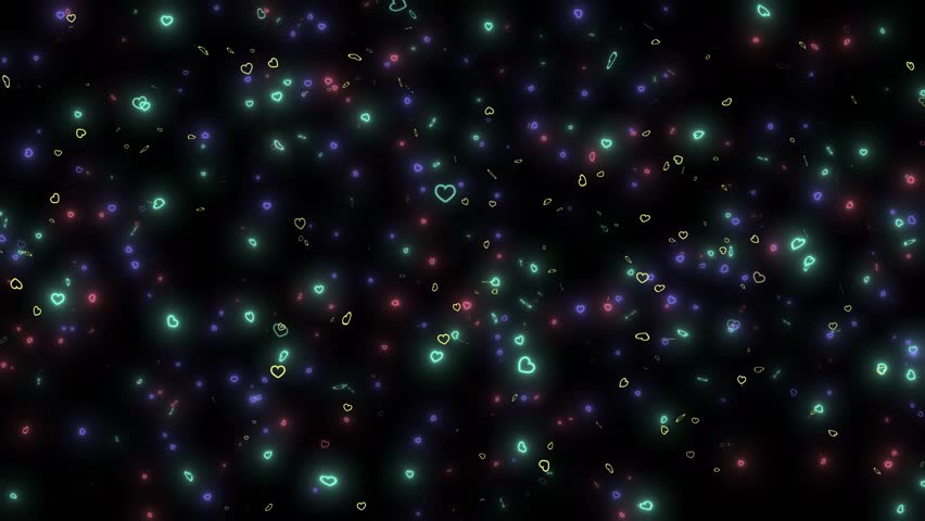 Glowing Heart Shape Motion Effects Motion,glowing Particle Rising Multicolored Heart Shape Rising Animation. Glowing Heart Shape Animation Rising Motion Flying Animation. Heart Shape Particle Rising