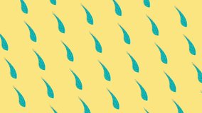 Animation of blue tropical leaves contemporary floral moving smoothly isolated in yellow seamless pattern loop background , pattern of summer theme or spring party - Powered by Shutterstock - Get 15% off with code: PIKWIZARD15