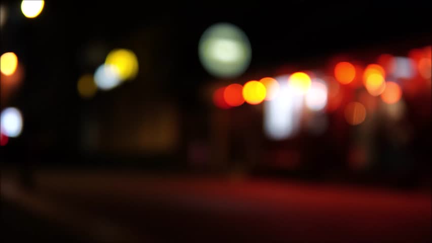 Blurred Motion City Lights Background with Copyspace for Design