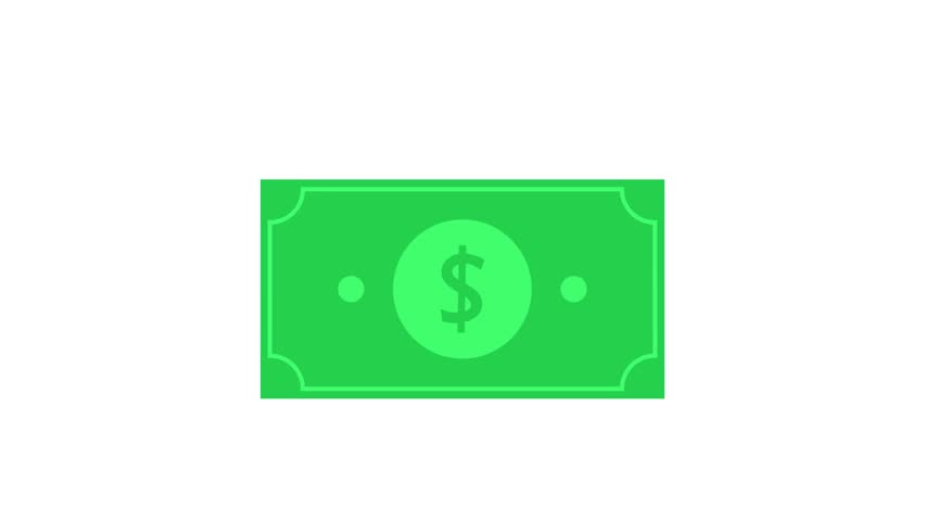 simple money animation with background white