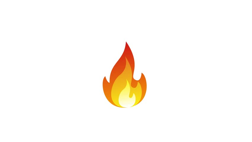 Fire Emoji Animated on white Background. simple flame icon