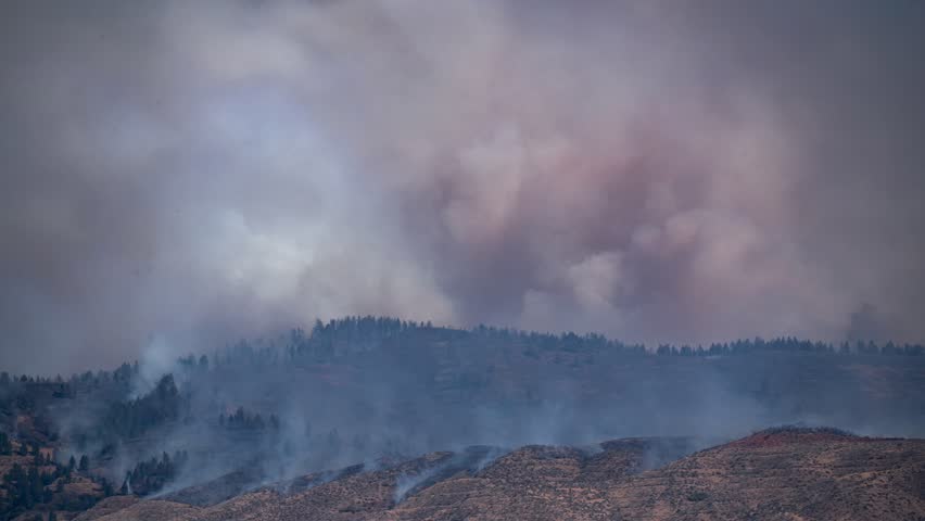 Wildfire smoke over foothills in Boise Idaho