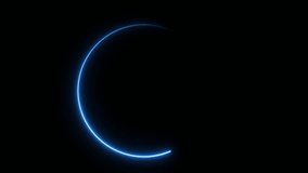 Blue circle rotates clockwise with pulsating glow. Rotation of a comet around its center of mass. - Powered by Shutterstock - Get 15% off with code: PIKWIZARD15