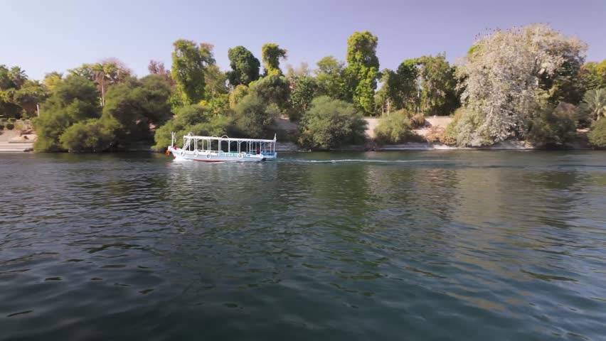 Boats on Nile River in Aswan