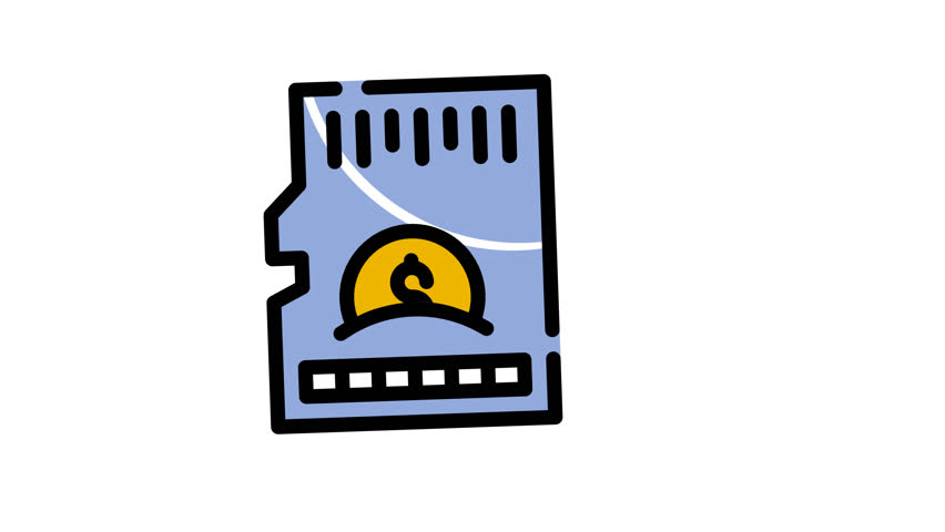 Memory card with dollar sign inside circle suitable for financial and business concepts, banking, savings, investments, digital currency, or technology themes.