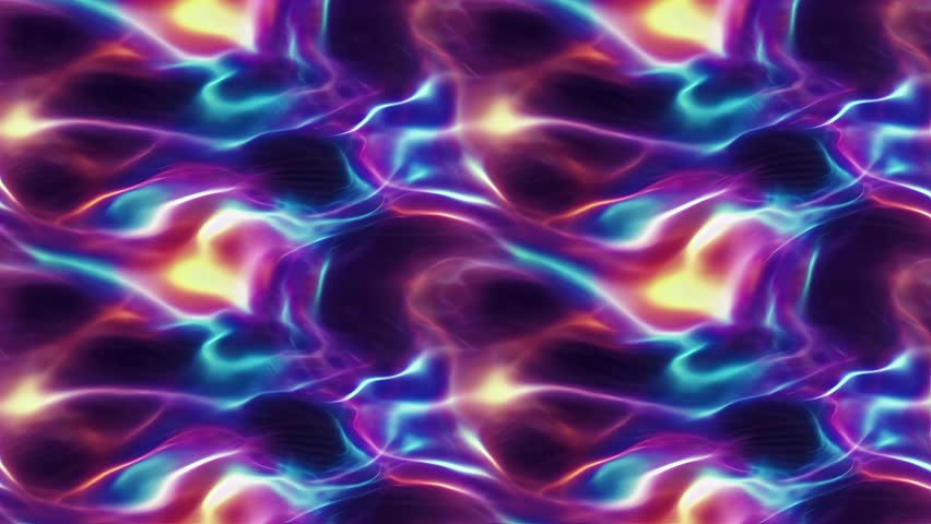 Abstract energy plasma, fluid flow seamless looped background texture, futuristic neon hypnotic ripples, iridescent effects, vertical motion, small pattern scale
