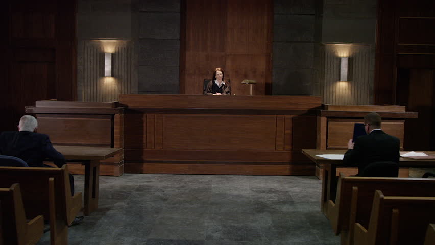 Court room scenes - modern lawyers in an american trial court in front of a judge