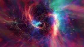 Seamless tunnel of neon plasma waves with iridescent glow, flowing in a mesmerizing loop. Futuristic energy background texture with radiant colors and fluid motion, fly trough  - Powered by Shutterstock - Get 15% off with code: PIKWIZARD15