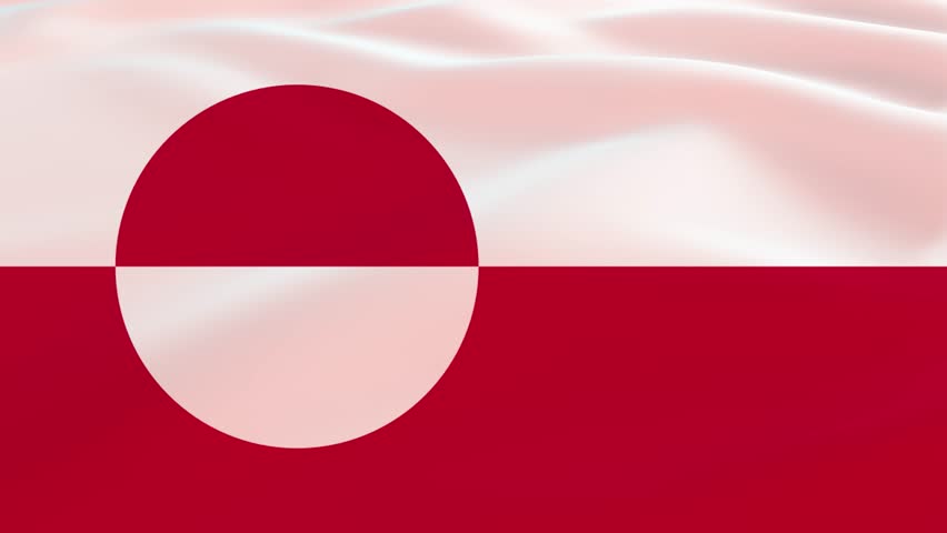 Greenland Flag Wind Waving Close Up