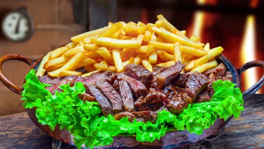 Picanha with French fries, Brazilian food
