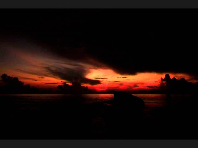 Sunrise over the sea, time lapse.