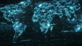 Futuristic digital world map visualizing global data exchange and information flow - Powered by Shutterstock - Get 15% off with code: PIKWIZARD15