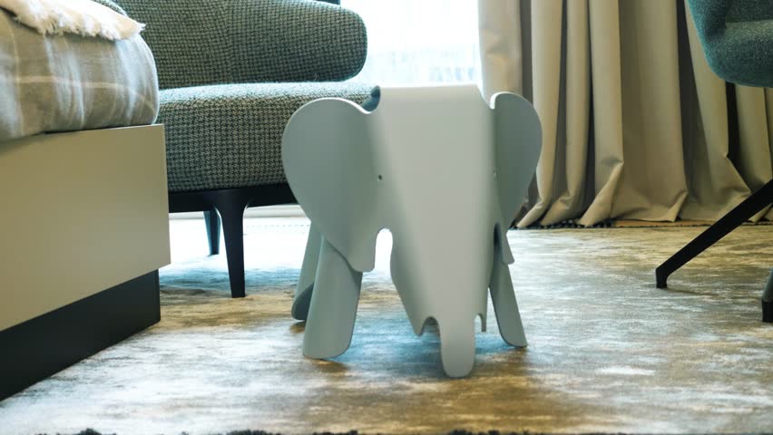 exclusive elephant toy in the interior of a children's room