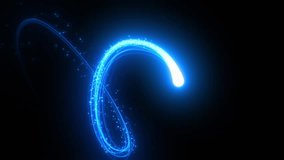 Beautiful Light Streak Blue Color Flying on Black Background Seamless. Abstract Neon Trail with Shimmer Moving Smooth Looped 3d Animation. Magic Stroke Flowing in the Dark. Motion Design Concept 4k. - Powered by Shutterstock - Get 15% off with code: PIKWIZARD15