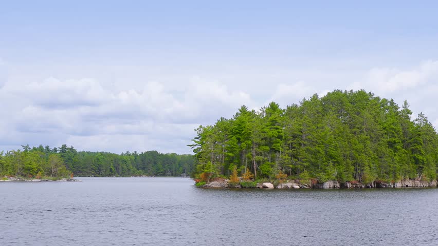 The beautiful Rainy Lake and forests of Voyageurs National Park in northern Minnesota along the border of Canada.