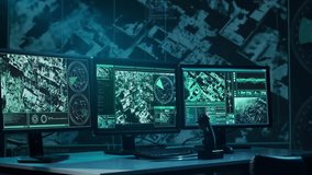 Military soldier operating advanced technology in a command center. - Powered by Shutterstock - Get 15% off with code: PIKWIZARD15