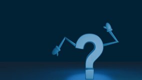 Question mark animated character waving blue 4k animation - Powered by Shutterstock - Get 15% off with code: PIKWIZARD15
