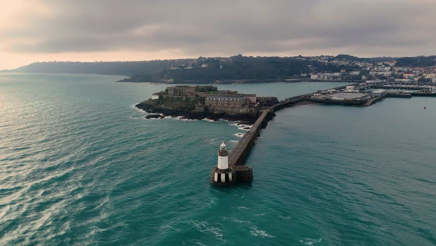 Aerial View of Castle Cornet in St Peter Port, Guernsey 129