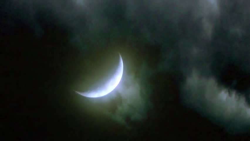 New Moon and Clouds