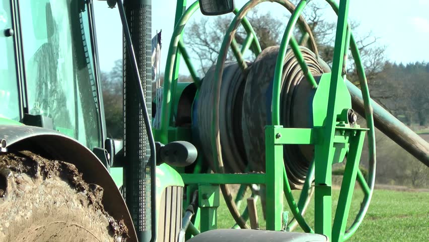  Tractor Winding Irrigation Equipment - Close Up - Staffordshire, England 16th