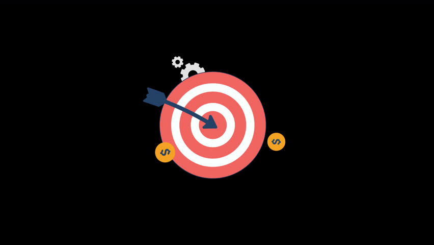 Business Success Concept with Target Growth Animation Video - Transparent