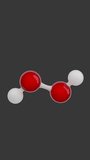 Molecule of Hydrogen Peroxide. Animated chemical 3D Model: Ball and stick. Molecular Formula: H2O2. Gray background. Seamless loop. Vertical screen. 3D rendering. - Powered by Shutterstock - Get 15% off with code: PIKWIZARD15