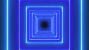 Abstract flight in space through glowing neon squares. abstract neon vertical video, flying back through rectangular corridor, long tunnel, appearing glowing fluorescent light Neon Cyberpunk  - Powered by Shutterstock - Get 15% off with code: PIKWIZARD15