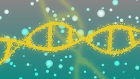 DNA Strand slow motion. DNA double helix strand rotates on black background loop animation. science and biotechnology concept. 3d render. - Powered by Shutterstock - Get 15% off with code: PIKWIZARD15