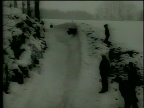 Athletes participate at the two-men bobsleigh competition in Germany circa 1964-MGM PICTURES, UNIVERSAL-INTERNATIONAL NEWSREEL, USA, filmed in 1964