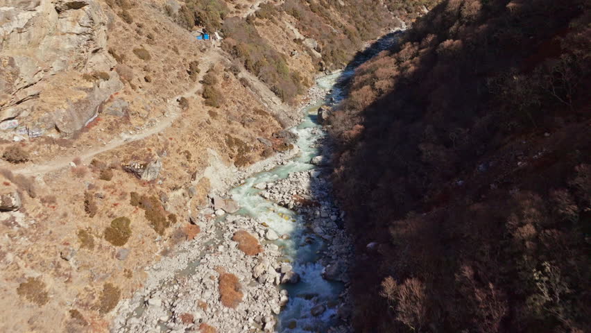 Aerial view revealing Mount Everest