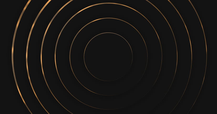 Golden Circles on Luxurious Black Background Elegant 4K Design with Rich Texture for Modern Graphics and Stylish Video Projects