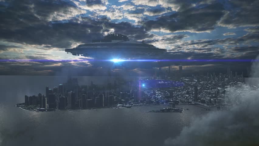 Massive UFO Hovering Over New York City

A giant UFO looms over New York City, casting an intense blue beam onto the futuristic skyline as thick fog creeps through the streets, creating a mysterious a