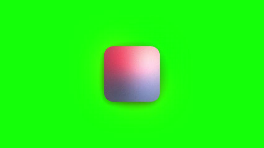 A greenscreen background loading animation with a rotating, gradient rounded diamond shape with a subtle glow, designed as a clean and modern progress indicator. 4K resolution