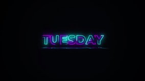 Flashing TUESDAY electric green and pink neon Sign flashing on and off with flicker, reflection, and in 4k - Powered by Shutterstock - Get 15% off with code: PIKWIZARD15